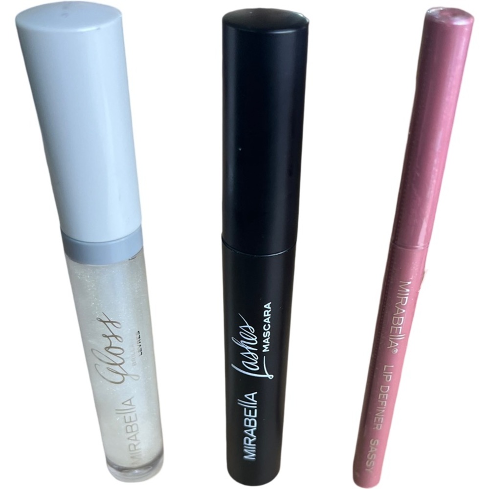 Mirabella lipgloss, lashes mascara and lip definer NEW!